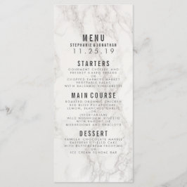 Moderne elegante marmeren bruiloft menu