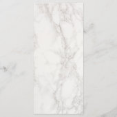 Moderne elegante marmeren bruiloft menu (Achterkant)