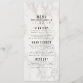 Moderne elegante marmeren bruiloft menu (Voorkant)