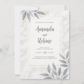 Moderne elegante marmeren bruiloft uitnodiging (Voorkant)