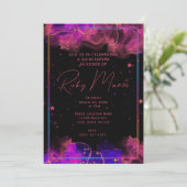 Moderne elegante marmeren geode quinceanera uitnod kaart (Staand voorkant)