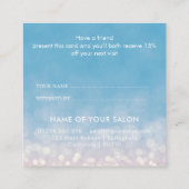 Moderne elegante marmeren schoonheidssalon aanbevelingskaartje (Achterkant)