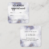 Moderne elegante marmeren schoonheidssalon afsprakenkaartje (Voorkant / Achterkant)