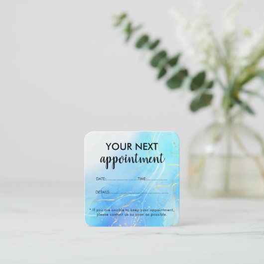 Moderne elegante marmeren schoonheidssalon afsprakenkaartje (Staand voorkant)