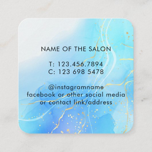 Moderne elegante marmeren schoonheidssalon afsprakenkaartje (Achterkant)