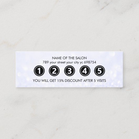 Moderne elegante marmeren schoonheidssalon klantenkaartje (Achterkant)