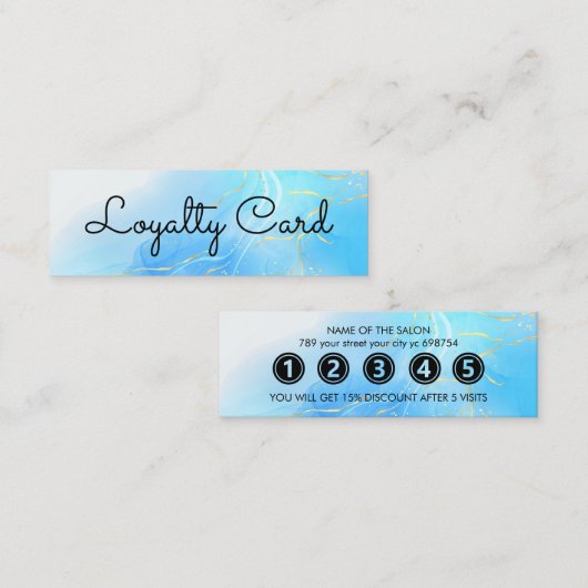Moderne elegante marmeren schoonheidssalon klantenkaartje (Voorkant / Achterkant)