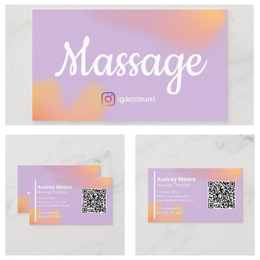 Moderne Elegante Massage Therapeut QR-code Visitekaartje