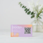 Moderne Elegante Massage Therapeut QR-code Visitekaartje (Staand voorkant)
