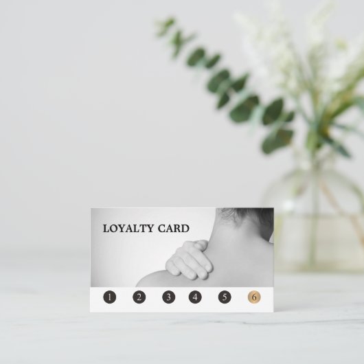 Moderne Elegante Massagetherapeut Grijs Goud Klantenkaartje (Staand voorkant)