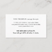 Moderne Elegante Massagetherapeut Grijs Goud Klantenkaartje (Achterkant)