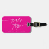 Moderne Elegante Meisjes Trip Script Typografie | Bagagelabel (Voorkant horizontaal)