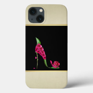 Moderne Elegante Meisjesachtig, Zwart, Crème, Bloe Case-Mate iPhone Case