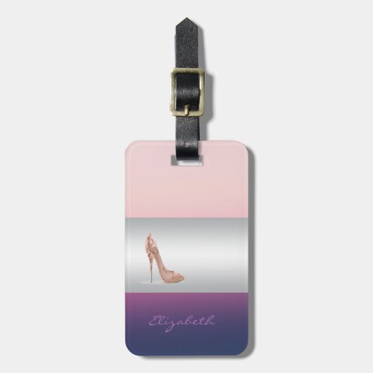 Moderne Elegante Meisjesachtige, Hoge Hakken Bagagelabel (Voorkant verticaal)