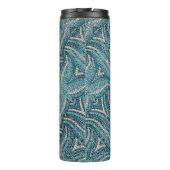 Moderne Elegante Meisjesachtige Turquoise Spiraal  Thermosbeker (Achterkant)