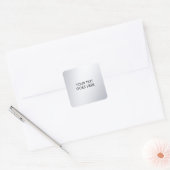 Moderne Elegante Metallieke Zilveren Uw Aangepaste Vierkante Sticker (Envelop)