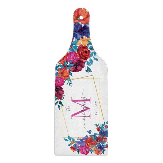 Moderne Elegante Mexicaanse Fiesta Bloem Gevestigd Snijplank (Voorkant)