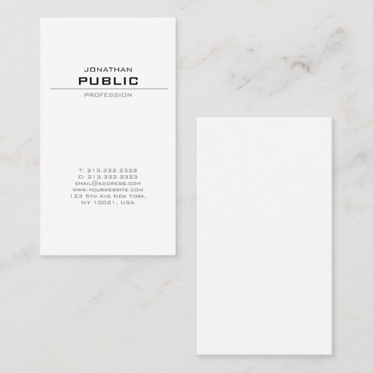 Moderne, elegante, milieuvriendelijke vormgeving m visitekaartje (Voorkant / Achterkant)