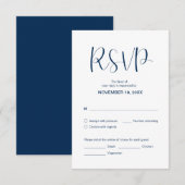 Moderne Elegante Minimaal, RSVP, Gouden Lettertyp Informatiekaartje (Voorkant / Achterkant)