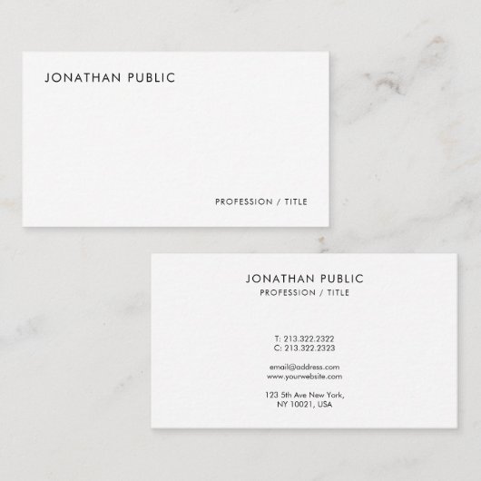Moderne Elegante Minimaal Template Professioneel S Visitekaartje (Voorkant / Achterkant)