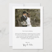 Moderne Elegante Minimal Chic 2 foto's Huwelijk Bedankkaart (Achterkant)