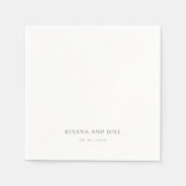 Moderne Elegante Minimal Couples Namen Trouwen Servet (Voorkant)
