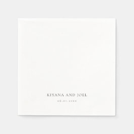 Moderne Elegante Minimal Couples Namen Trouwen Servet