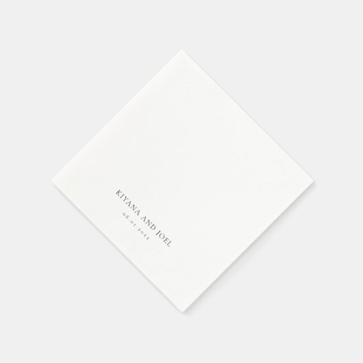 Moderne Elegante Minimal Couples Namen Trouwen Servet (Hoek)