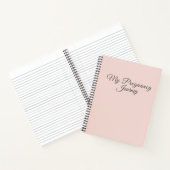 Moderne Elegante Minimal Pastel Roze Zwangerschap  Notitieboek (Binnen)