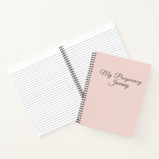Moderne Elegante Minimal Pastel Roze Zwangerschap Notitieboek (Binnen)
