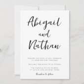 Moderne Elegante Minimal Script Wedding Kaart (Voorkant)
