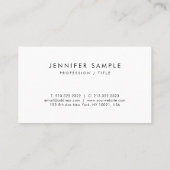 Moderne Elegante Minimal Sjabloon Professional Visitekaartje (Achterkant)