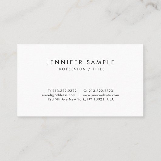 Moderne Elegante Minimal Sjabloon Professional Visitekaartje (Achterkant)