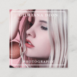 Moderne, elegante minimale en eenvoudige fotografi vierkante visitekaartje