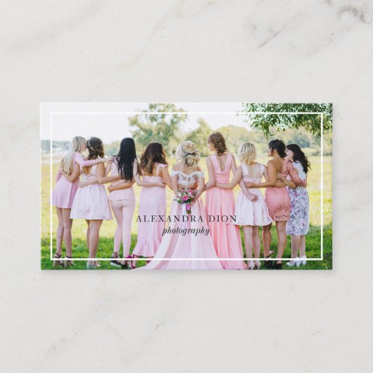 Moderne, elegante minimale en eenvoudige fotografi visitekaartje (Voorkant)