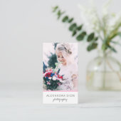 Moderne, elegante minimale en eenvoudige fotografi visitekaartje (Staand voorkant)