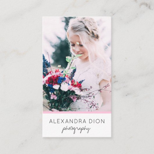 Moderne, elegante minimale en eenvoudige fotografi visitekaartje (Voorkant)