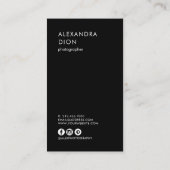 Moderne, elegante minimale en eenvoudige fotografi visitekaartje (Achterkant)