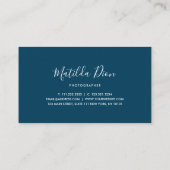 Moderne, elegante minimale en eenvoudige fotografi visitekaartje (Achterkant)