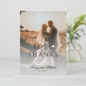 Moderne Elegante Minimale Foto Bruiloft Bedankkaart (Staand voorkant)