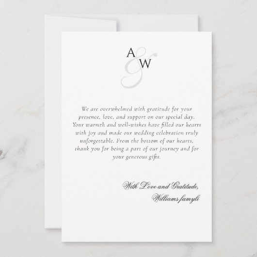 Moderne Elegante Minimale Foto Bruiloft Bedankkaart (Achterkant)