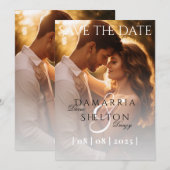 Moderne Elegante Minimale Foto Bruiloft Kaart (Voorkant / Achterkant)