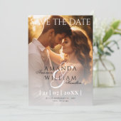 Moderne Elegante Minimale Foto Bruiloft Save The Date (Staand voorkant)