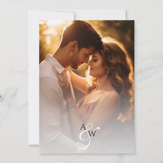 Moderne Elegante Minimale Foto Bruiloft Save The Date (Achterkant)