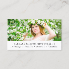 Moderne elegante minimale fotografie visitekaartje