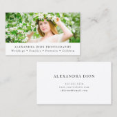 Moderne elegante minimale fotografie visitekaartje (Voorkant / Achterkant)