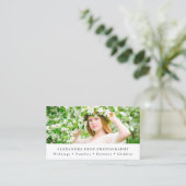 Moderne elegante minimale fotografie visitekaartje (Staand voorkant)