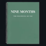 Moderne Elegante Minimale Groene Zwangerschapscade Notitieboek<br><div class="desc">Moderne Elegante Minimale Groene Zwangerschapscadeau</div>