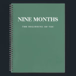 Moderne Elegante Minimale Groene Zwangerschapscade Notitieboek<br><div class="desc">Moderne Elegante Minimale Groene Zwangerschapscadeau</div>