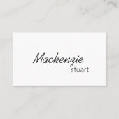 Moderne Elegante Minimale Haar QR Code Script Visitekaartje (Voorkant)
